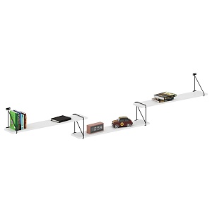 Полка с полкодержателями COFFEE SH3-ROD/BAR, белый, 2380х166х392 мм